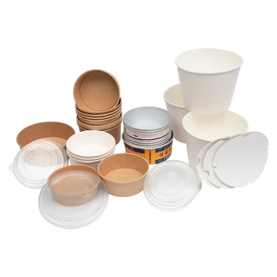 Kraft Paper Soup Cups with Lids 8oz Disposable for Hot Food