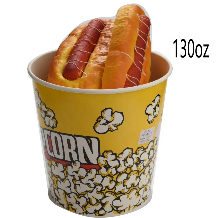 Food 85oz Disposable Custom Printed Popcorn Paper Cup Bucket