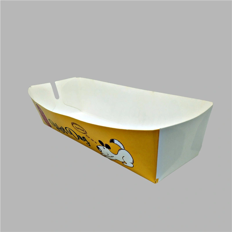 Environment-Friendly Hotdog Kraft Paper Food Trays with Logo