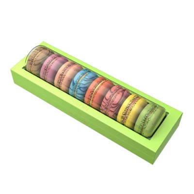 맞춤형 판지 포장 종이 상자, 마크론 케이크, 베이커리, 견과류, 사탕, 투명 PVC 창이 있는 초콜릿 상자