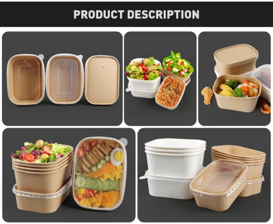 뜨거운 식품 포장용 생분해성 테이크아웃 크래프트 식품 종이상자 만들기
