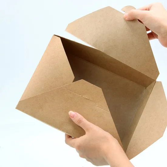 크래프트 종이 샐러드 점심 식품 포장 창 상자