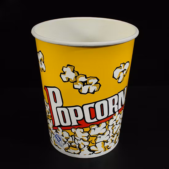 관례에 의하여 인쇄되는 팝콘 종이컵을 가진 음식 85oz 처분할 수 있는 물통