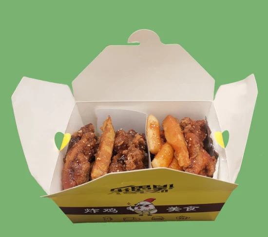 처분할 수 있는 토고 Kraft 종이컵 브라운 중국 대중음식점 닭 포장은 상자를 꺼냅니다